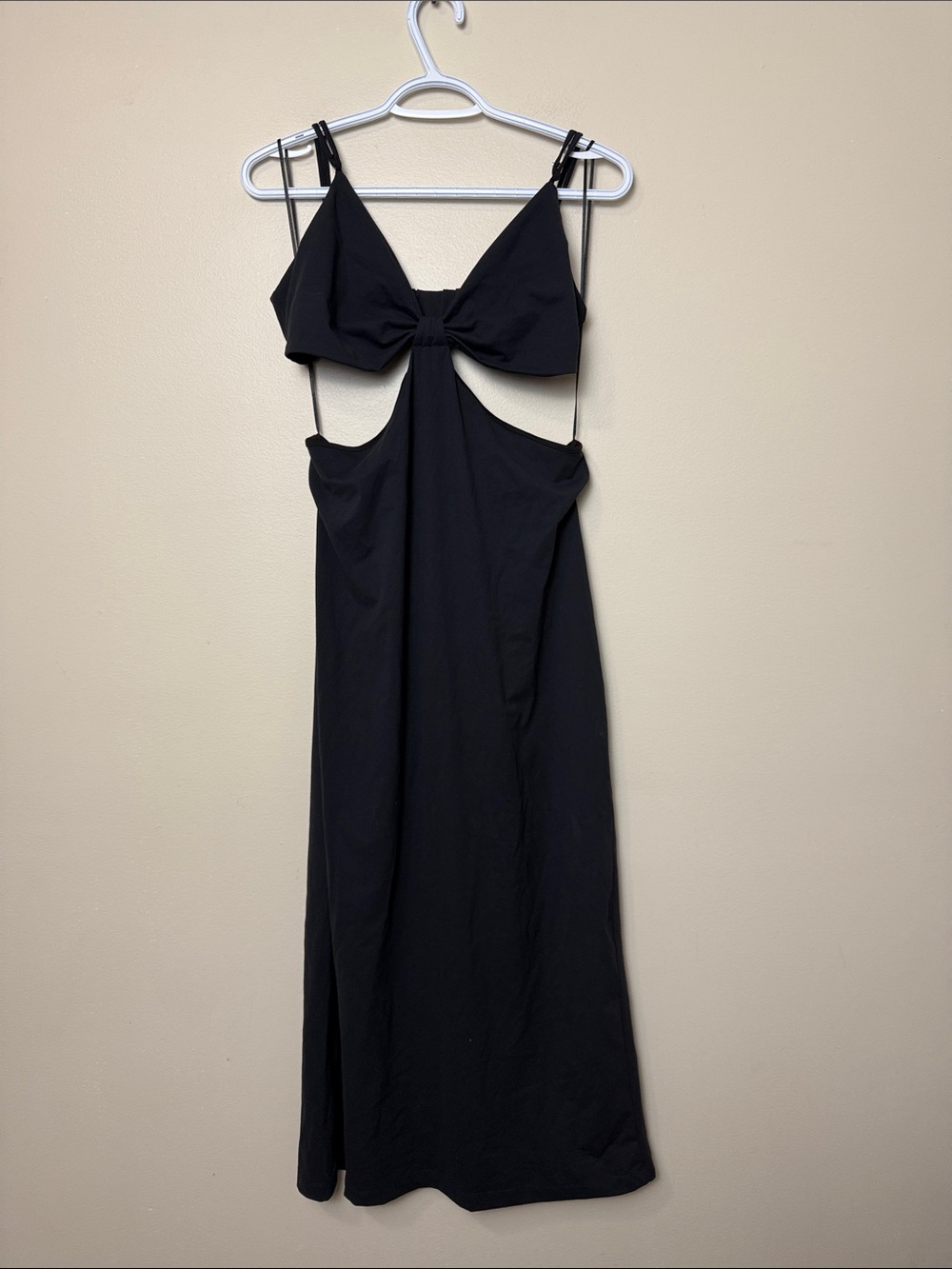 Dynamite Black Backless Cutout Maxi Dress with Strappy Shoulders size L